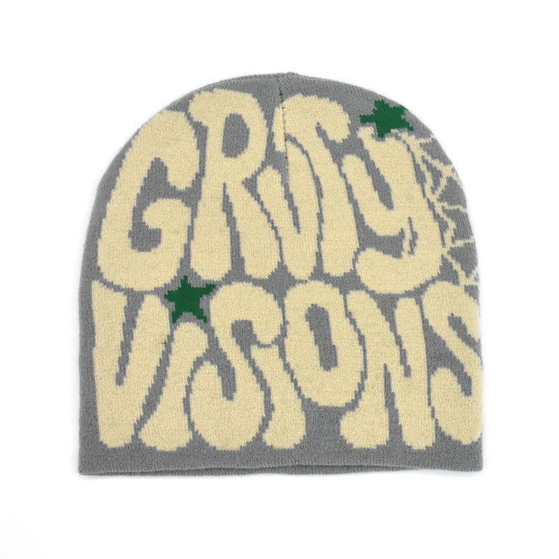Knitted Jacquard Hat Hip Hop Letters Street Trend