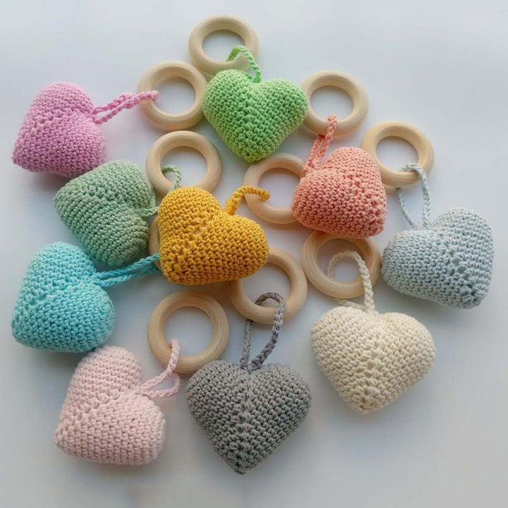 Lotus Hand Hook Wool Ball Color Crochet Wool Wood Ring Baby Molar Accessories
