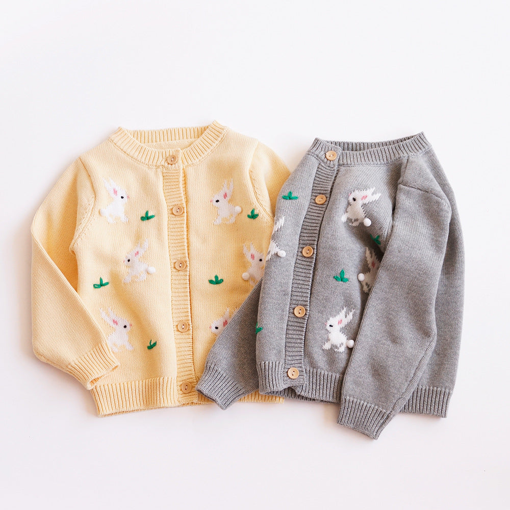 Korean Style Children's Clothing Autumn And Winter Sweater Girls' Baby Knitted Cardigan