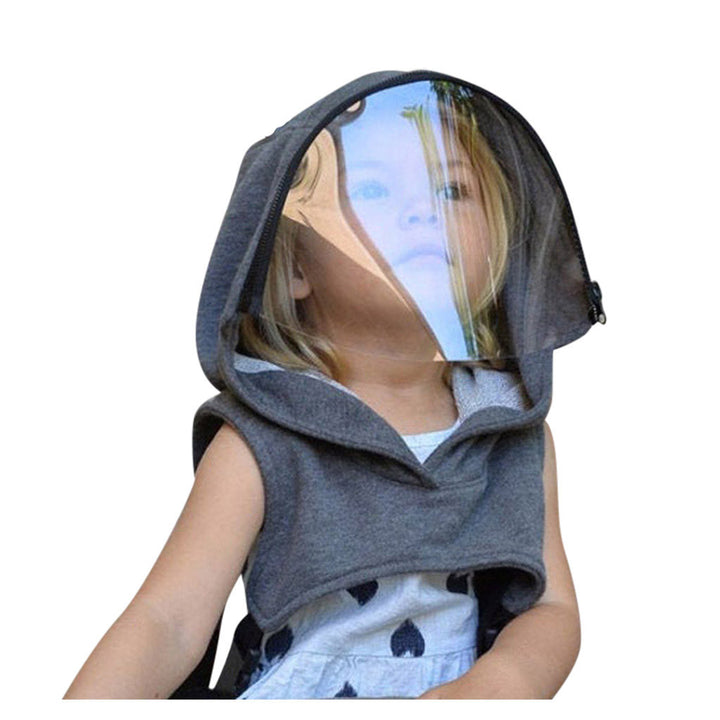 Full Season Children Removable Full Head Hats With Clear Window Hooded Hat Child Windproof Sun Protection Caps Reusable