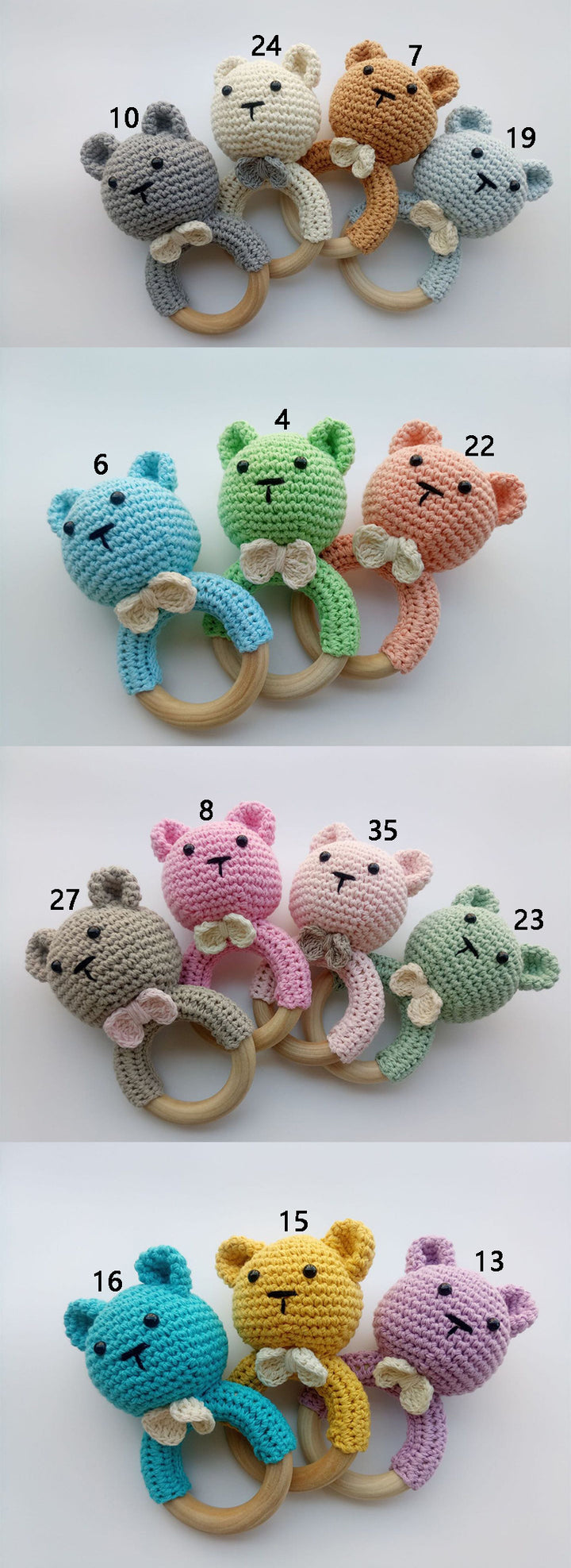 Lotus Hand Hook Wool Ball Color Crochet Wool Wood Ring Baby Molar Accessories
