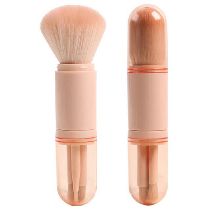 Four in one retractable makeup brush set