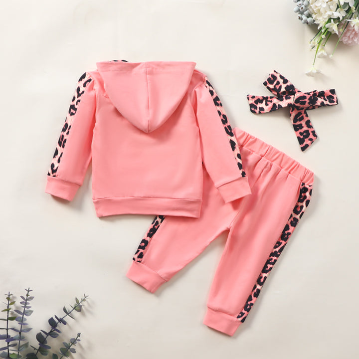 Children's Clothing Manufacturers Ins Wind Girls Suit Autumn Mini Sweater Sports Leopard Suit