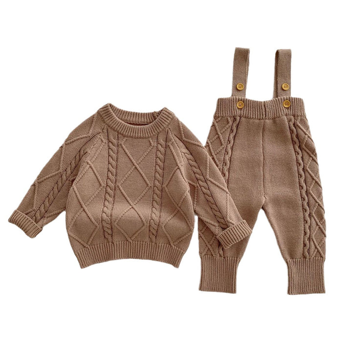Baby Autumn And Winter Twist Knitted Sweater Jumpsuit