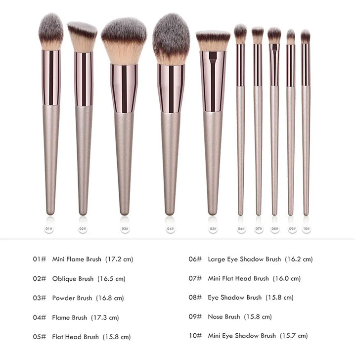 Hot Champagne Makeup Brushes