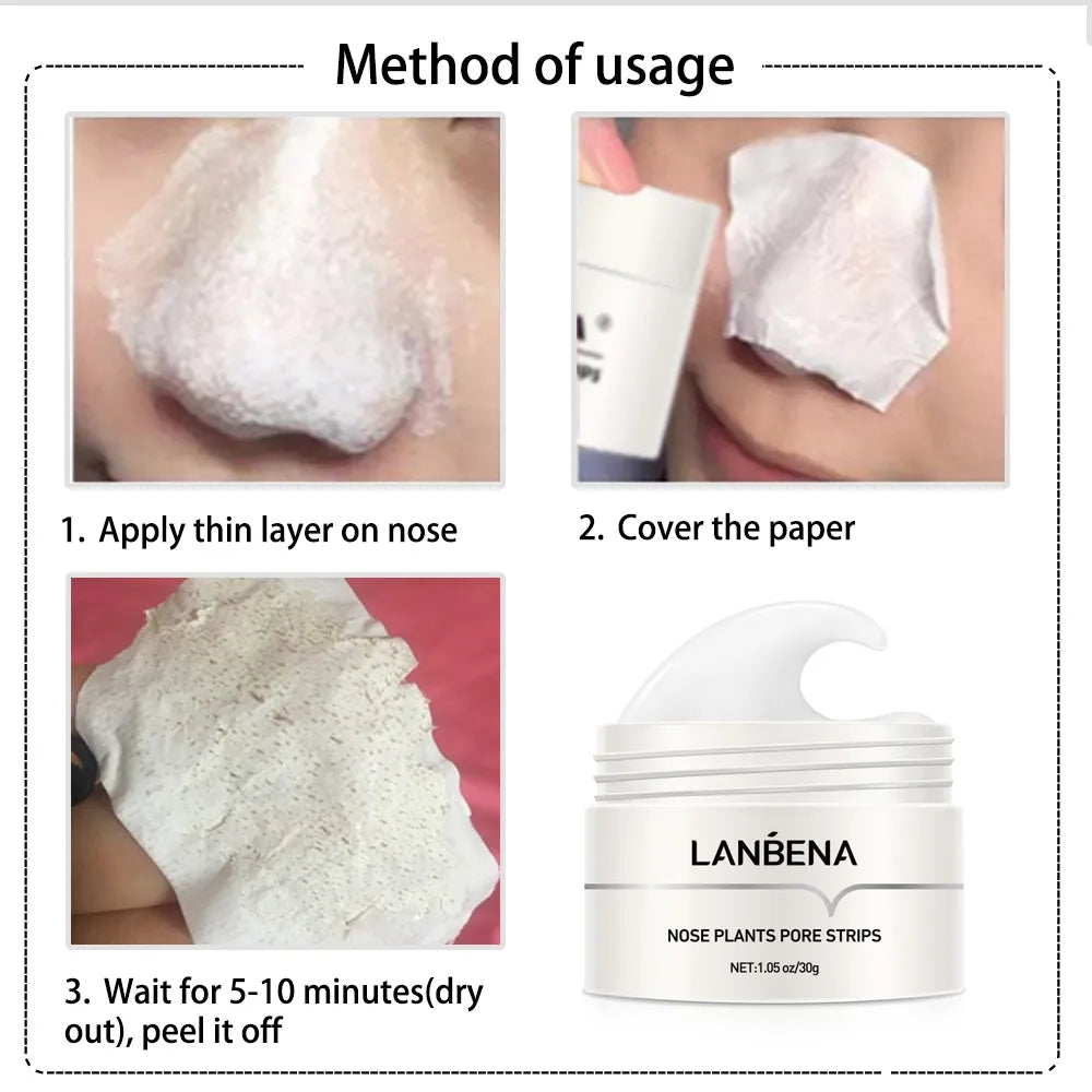 LANBENA New Style  Blackhead Remover Nose Mask Pore Strip Black Mask Peeling Acne Treatment Black Deep Cleansing Skin Care