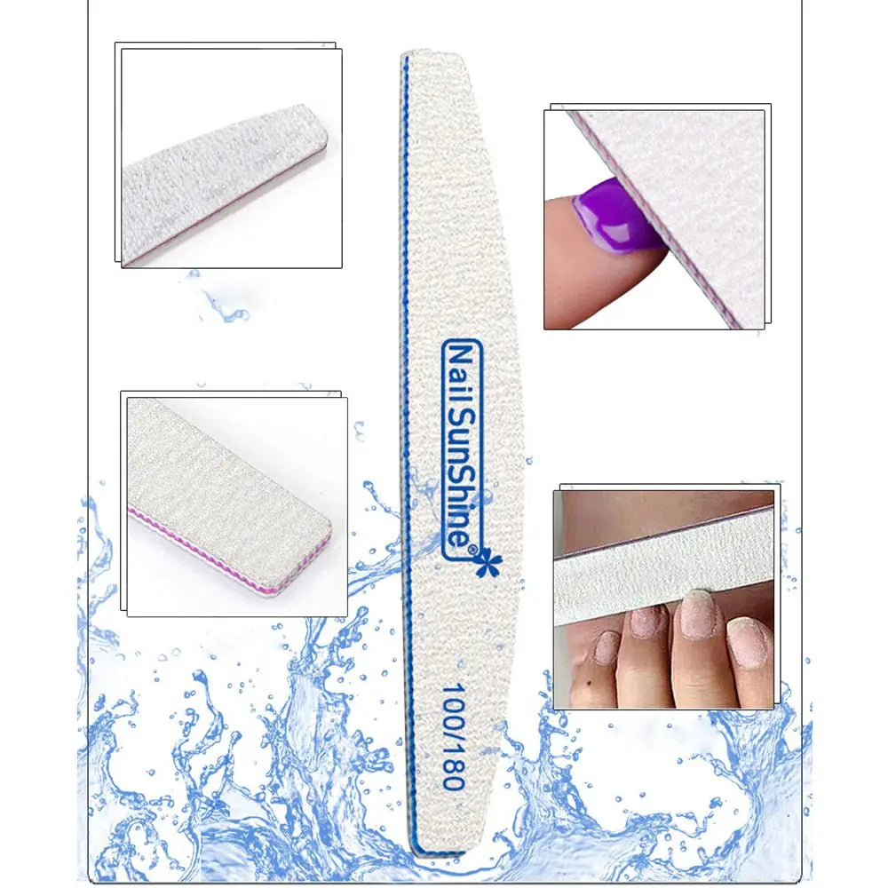 7 Types Washable Nail Files Sanding Buffer