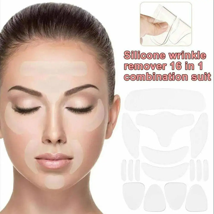 18Pcs Silicone Face Forehead Cheek Chin Sticker Anti-wrinkle Face Eye Patches Wrinkle Removal Face Lifting Beauty Tools