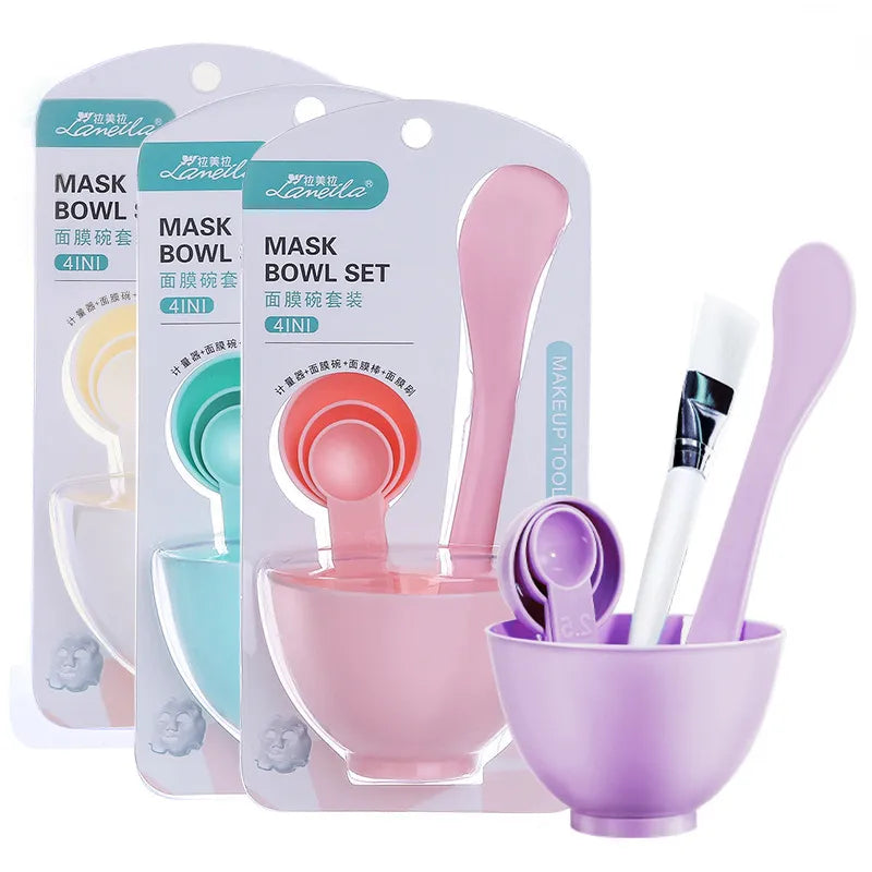 Facial Mask Mixing Bowl Brush Spoon Stick Tool Face Care Kit