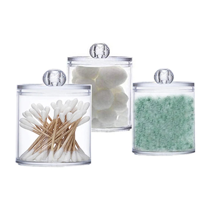 Acrylic Multifunctional Round Receive Box Jewelry New Cosmetic Make-Up Cotton Swabs Transparent Container