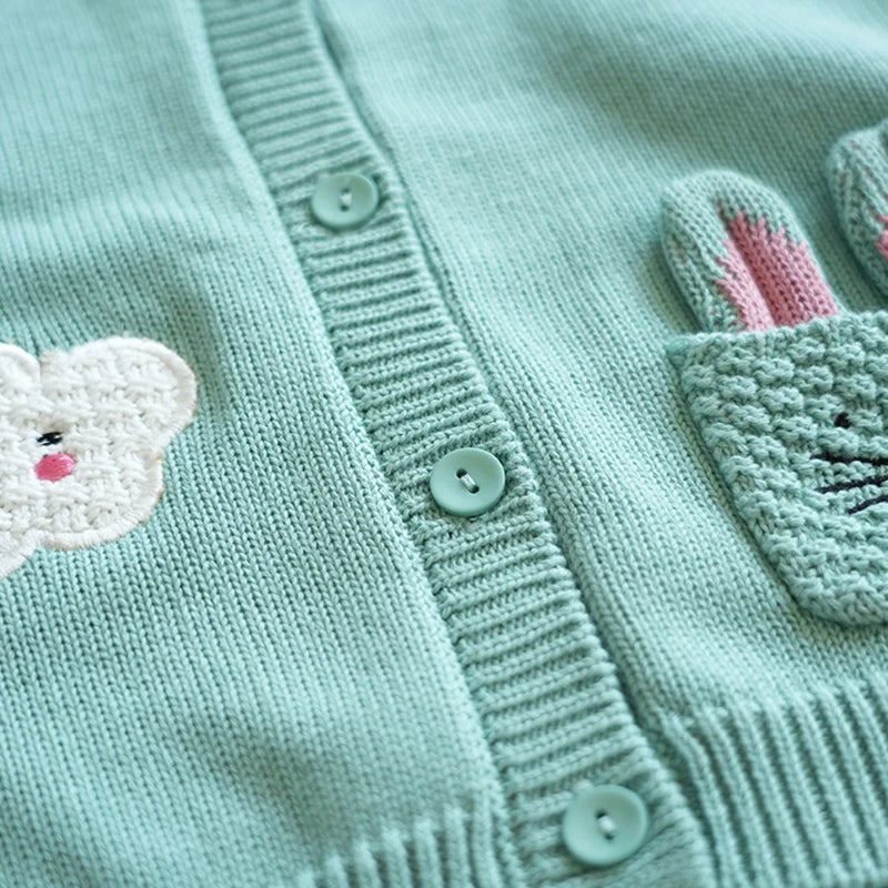 Girls Clothes Lovely Green Rabbit Sweater