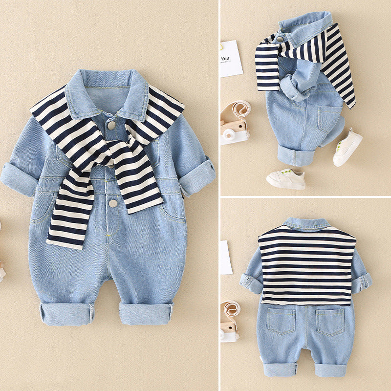 Clothes For Babies Autumn Clothes Newborn Denim Jumpsuit