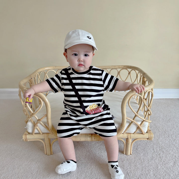 Striped Out Ha Clothing Children's Crawling Suit