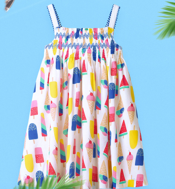 European And American Children's Clothing Summer New Cartoon Girls Dress Suspenders Children Skirts