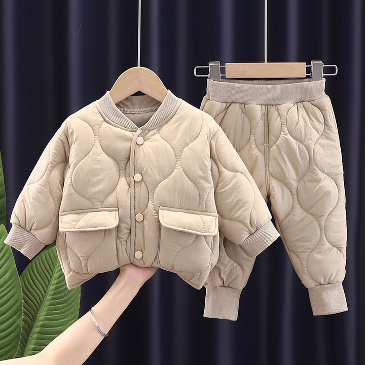 Boys' Cotton Clothes Baby Warm Two-piece Set