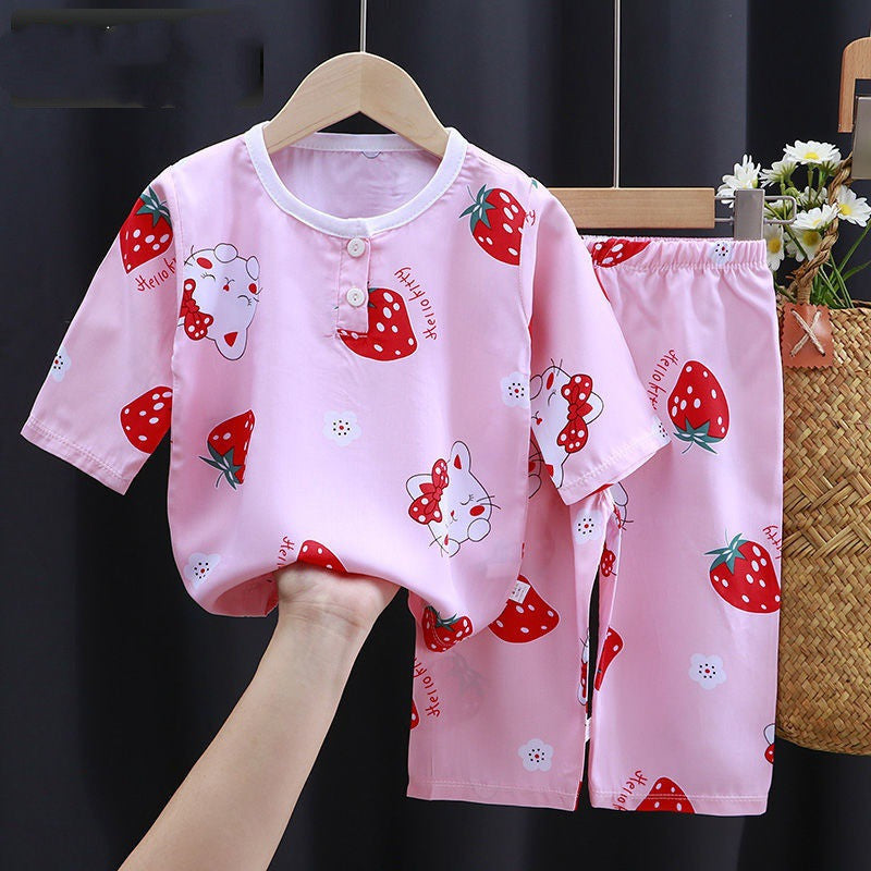 Summer Clothes Cotton Silk Air-conditioning Clothes Baby Clothes