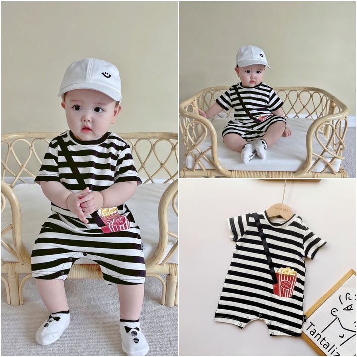 Striped Out Ha Clothing Children's Crawling Suit